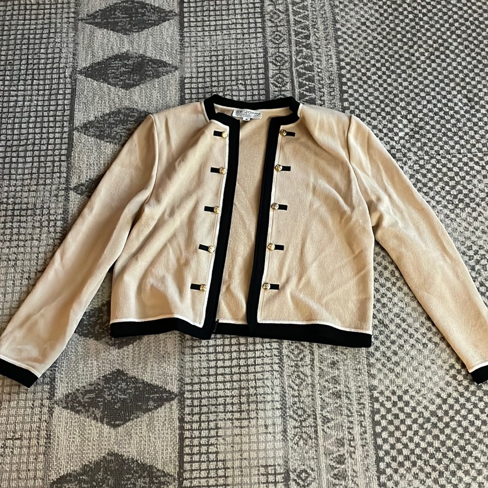 St John Collection sweater with zipper